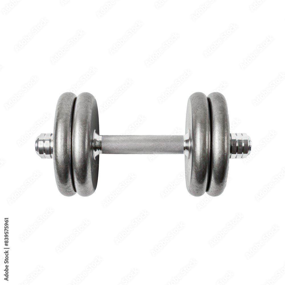 Metal Single Dumbbell on Isolated Background. Robust Dumbbell for Weightlifting and Gym Metal Single Dumbbell on Isolated Background. Robust Dumbbell for Weightlifting and Gym