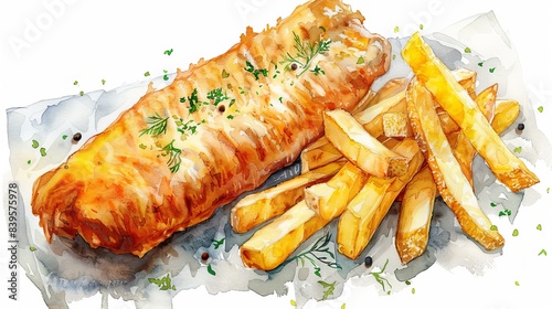 Fish and chips is a classic British dish that is made with fried fish and chips