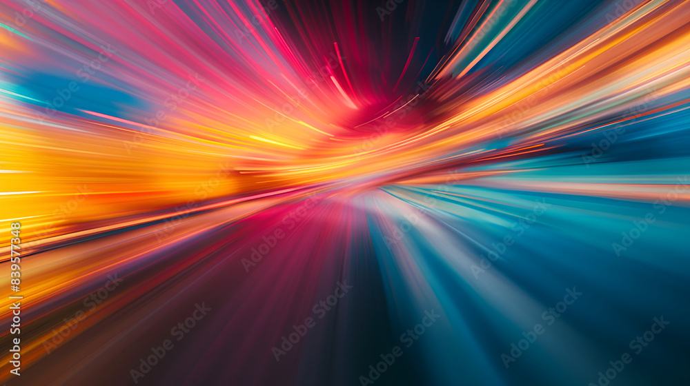 abstract background with speed motion on the road, Abstract color blurred background , Futuristic neon illustration art abstract background with speed motion on the road, Abstract color blurred background , Futuristic neon illustration art