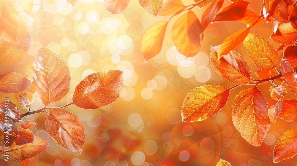 Autumn background with orange leaves