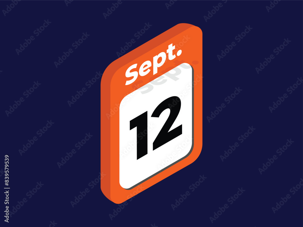 September 12-Calendar day icon vector illustration
