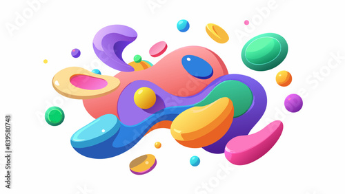 Colorful Abstract Liquid Shapes Design on White Background
