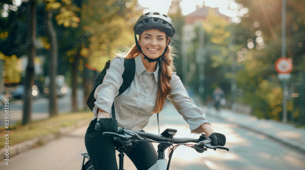 Obraz premium woman riding a bicycle