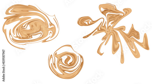 coffee swirls, coffee-colored spots, wavy lines, pattern