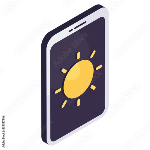 Modern design icon of mobile brightness 