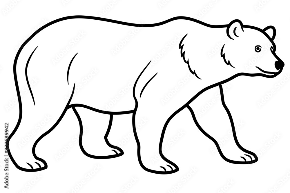 grizzly line art silhouette vector illustration grizzly line art silhouette vector illustration