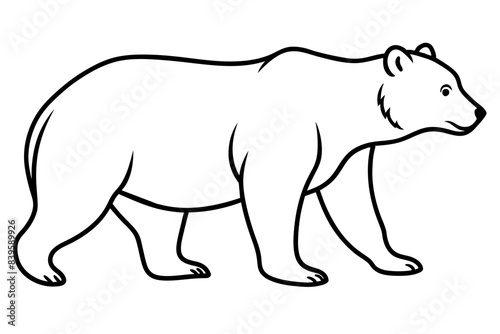  grizzly line art silhouette vector illustration