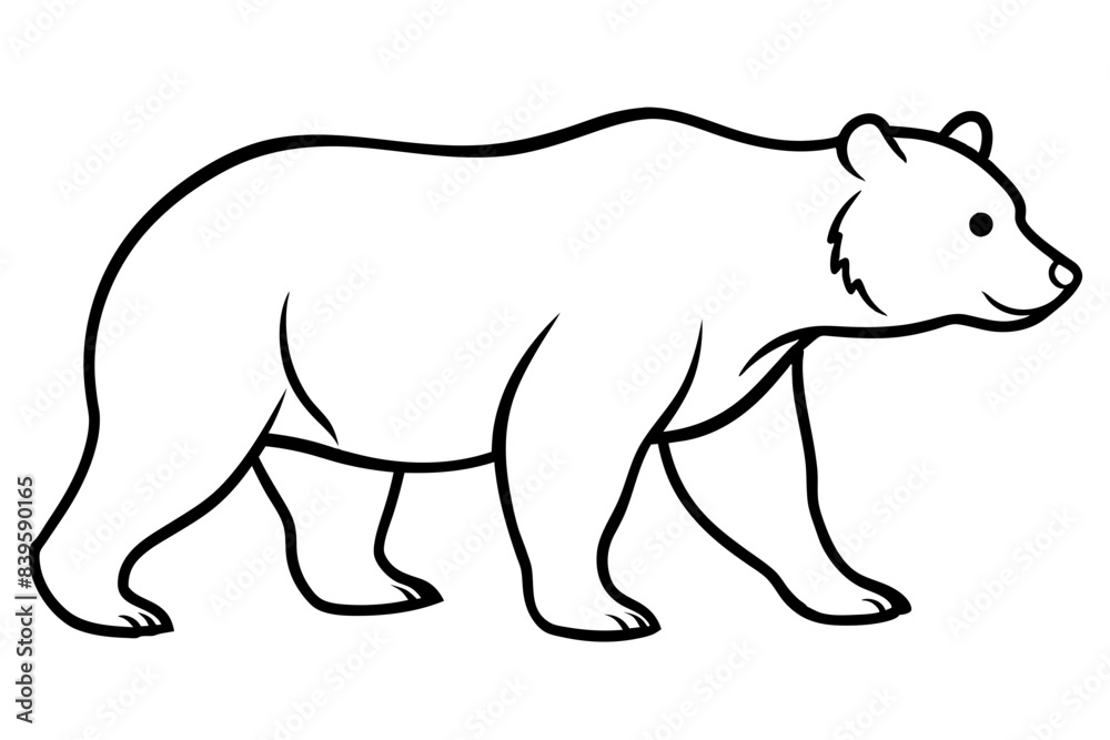 grizzly line art silhouette vector illustration grizzly line art silhouette vector illustration