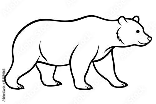 grizzly line art silhouette vector illustration