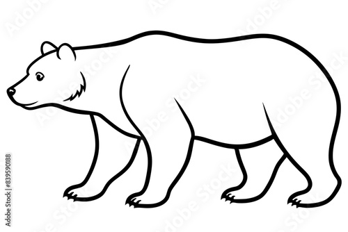 grizzly line art silhouette vector illustration