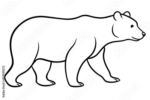 grizzly line art silhouette vector illustration