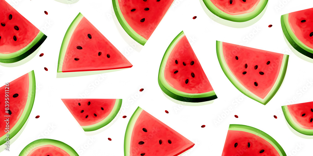 Seamless pattern of watermelon on white background Seamless pattern of watermelon on white background