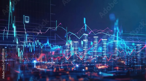 Macroeconomic Indicators CorrelationInfographics showing the correlation between crude oil prices and macroeconomic indicators like GDP, inflation, and currency exchange rates photo