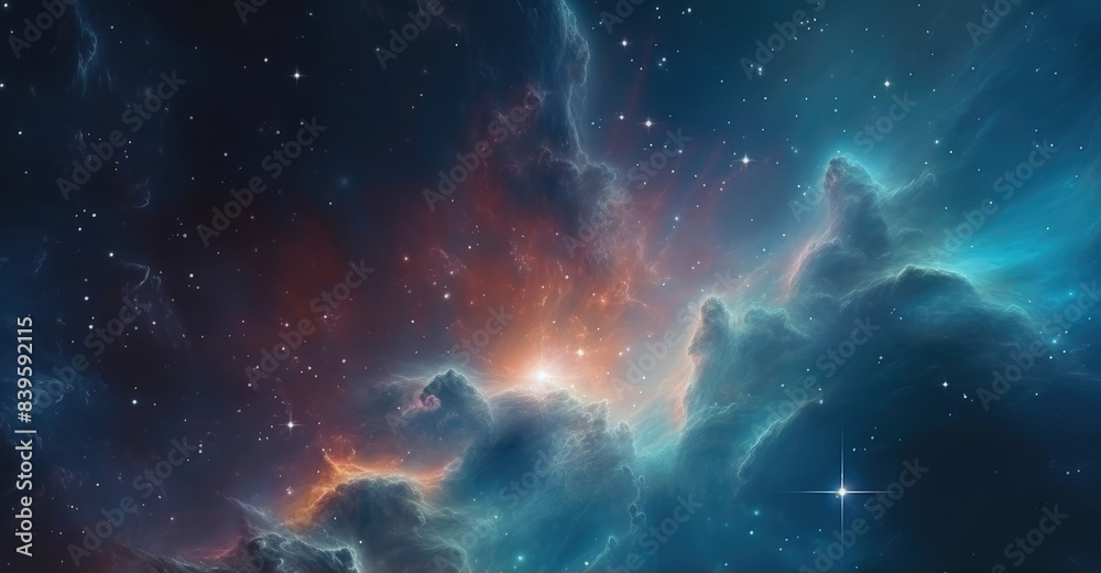 Colorful Nebula Clouds in the Night Sky Background Colorful Nebula Clouds in the Night Sky Background