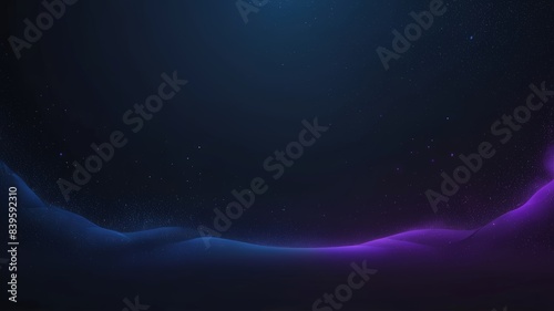 Abstract dark purple wave background. Dark abstract background with shining waves. Shiny moving lines design element. Modern blue purple gradient flowing wave lines. 