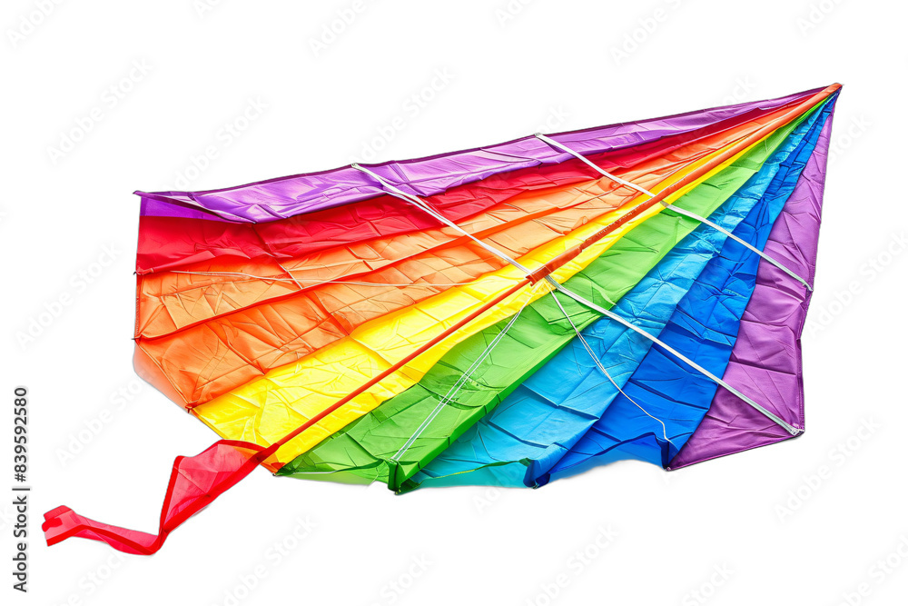Obraz premium Rainbow kite close-up on black background