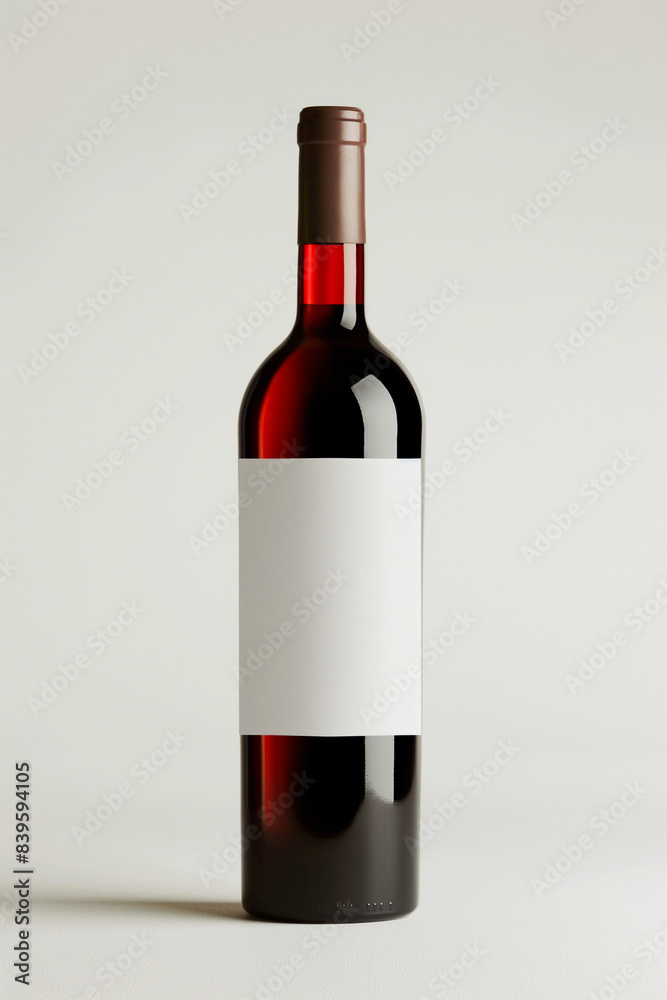 Obraz premium Bottle of wine on a light background