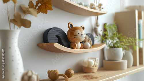 Superbe photo de décoration d'intérieur avec un animal en bois servant d'étagère dans un aménagement de maison