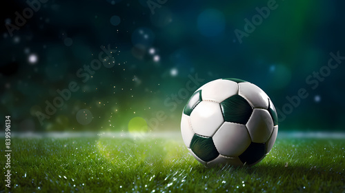 Football on green grass