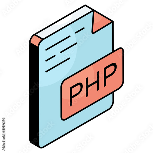 Trendy design icon of php file 