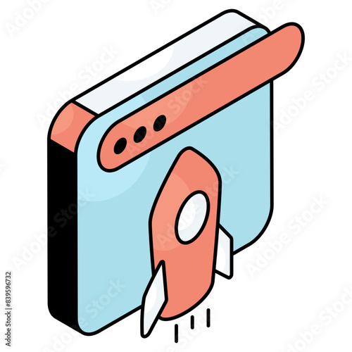 Editable design icon of web startup 