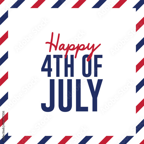 Happy 4th of July, independence day of USA. greeting card, background, banner american national flag. Vector illustration
