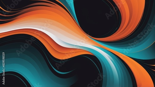 Abstract background colored stains and waves of liquid glossy paint photo