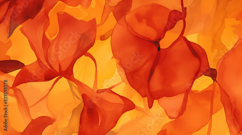 Wallpaper Mural Abstract watercolor red and orane petals flower background Torontodigital.ca