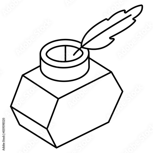 Editable design icon of inkpot 
