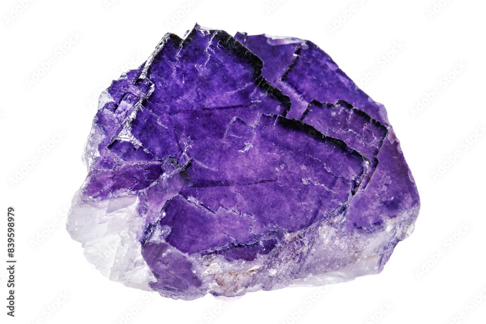 Fluorite mineral stone on a white background close up Fluorite mineral stone on a white background close up