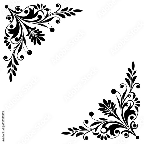 Decorative corners and dividers vector silhouette illustration 