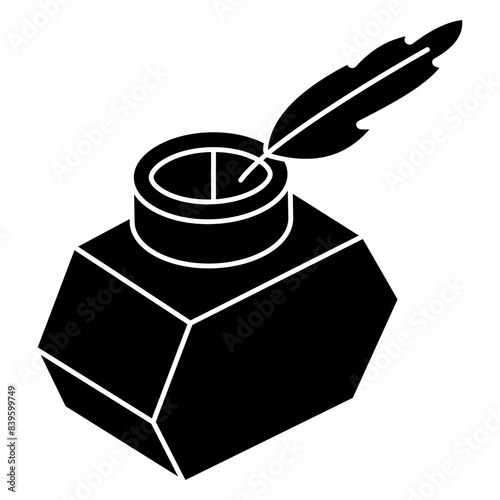 Editable design icon of inkpot 