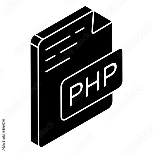 Trendy design icon of php file 