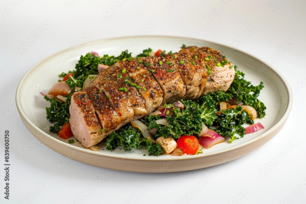 Cajun Pork Tenderloin and Braised Greens Medley Cajun Pork Tenderloin and Braised Greens Medley
