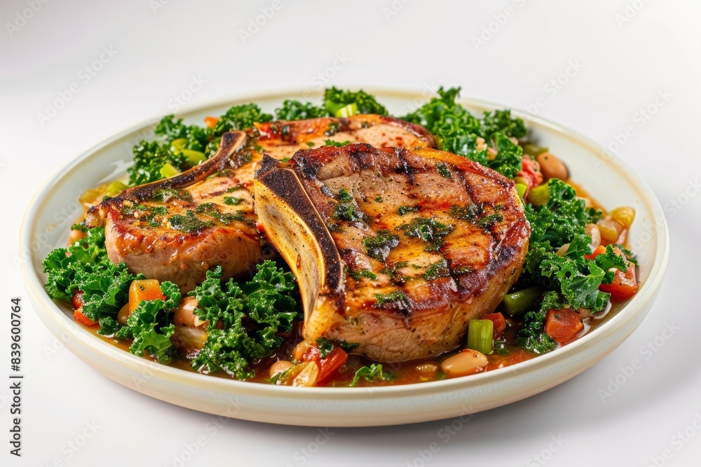 Scrumptious Cajun Pork Chops with Sautéed Kale and Tomato Sauce Scrumptious Cajun Pork Chops with Sautéed Kale and Tomato Sauce