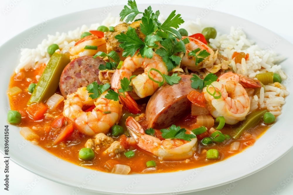 Cajun Gumbo: Aromatic Seafood Stew with Sausage, Shrimp, and Crab Cajun Gumbo: Aromatic Seafood Stew with Sausage, Shrimp, and Crab