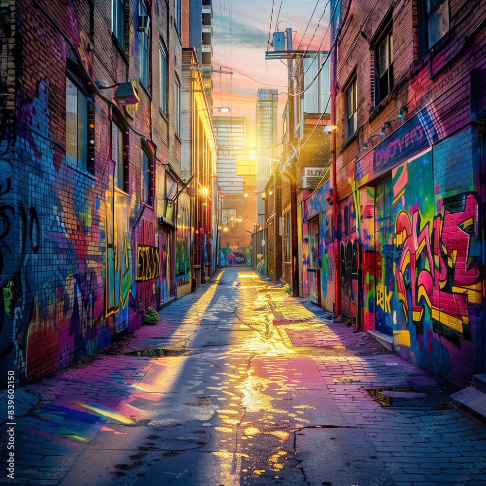 Vibrant Street Art Adorning Urban Alleyways Vibrant Street Art Adorning Urban Alleyways