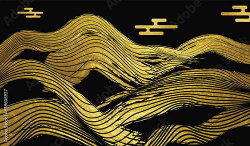 vector abstract backgroung, japanese pattern of nature luxury or premium products.logo design with trendy linear style.voucher, flyer, brochure.Menu book cover japan style vector illustration.