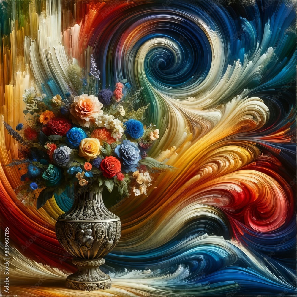 “Vortex of Beauty: Enchanted Florals in a Swirl of Colors” “Vortex of Beauty: Enchanted Florals in a Swirl of Colors”