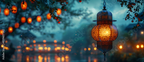 evening scene with an Islamic background illuminated by festive lights for EidalAdha using HighSpeed Photography and InBody Image Stabilization for clear sharp imagery