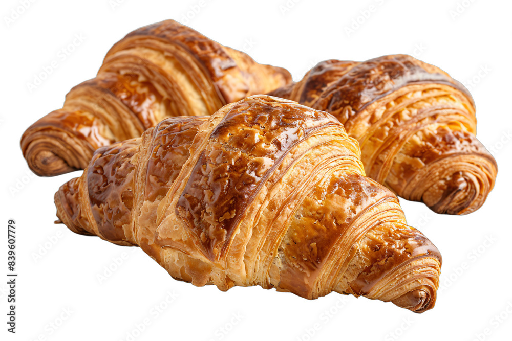 Three croissants on a black background Three croissants on a black background