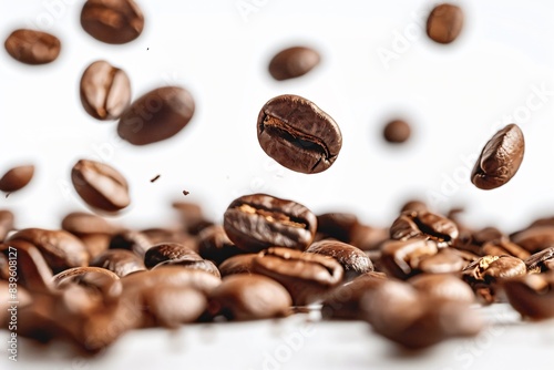 Coffee beans on white background