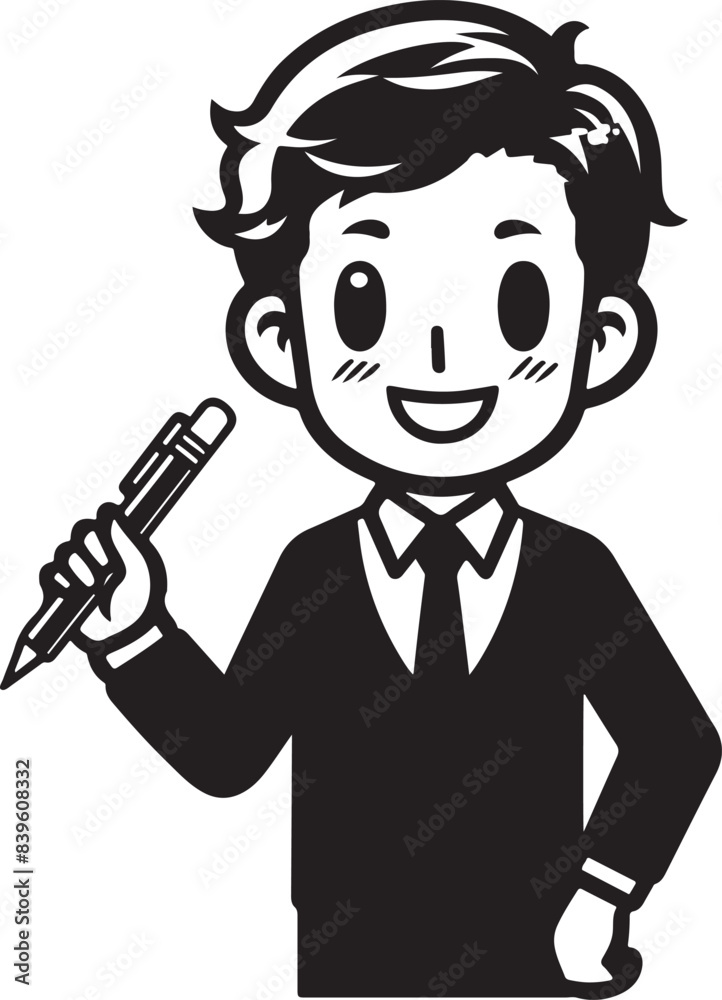 standing smile teacher man vector illastration standing smile teacher man vector illastration