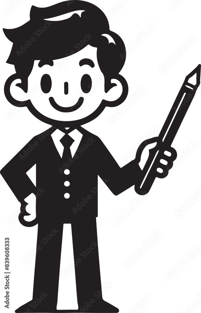 standing smile teacher man vector illastration standing smile teacher man vector illastration