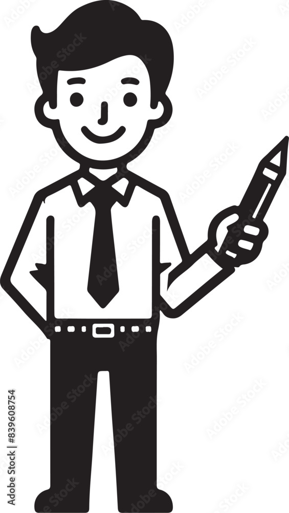 standing smile teacher man vector illastration standing smile teacher man vector illastration