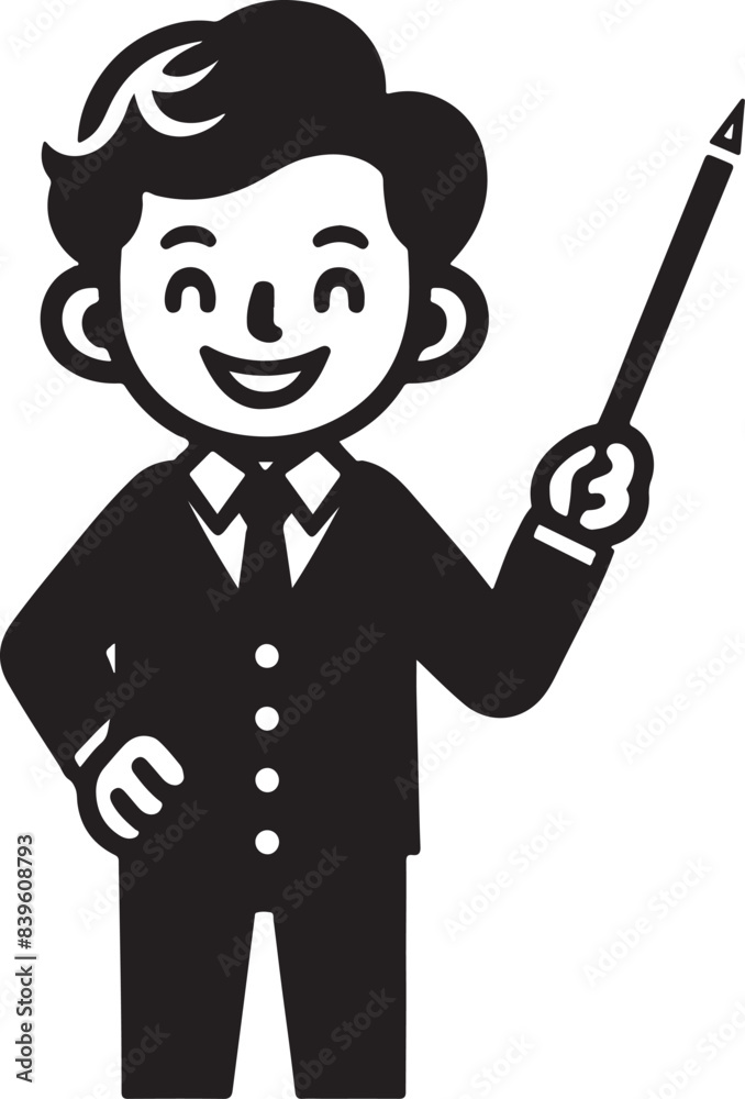 standing smile teacher man vector illastration standing smile teacher man vector illastration