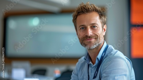 A man is presenting in a co...