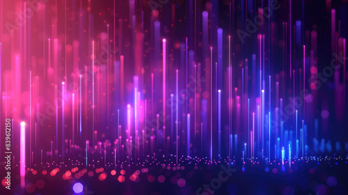 Abstract background with equalizer effect neon lights sound wave. Generative AI © Pavithiran