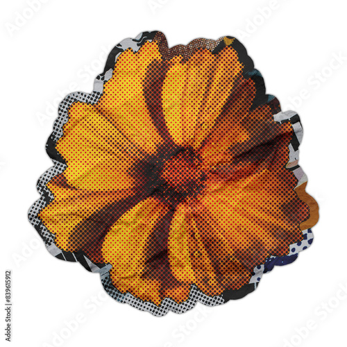Collage Flower Design Element