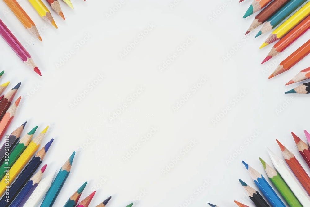 Fototapeta premium color pencils isolated on white background